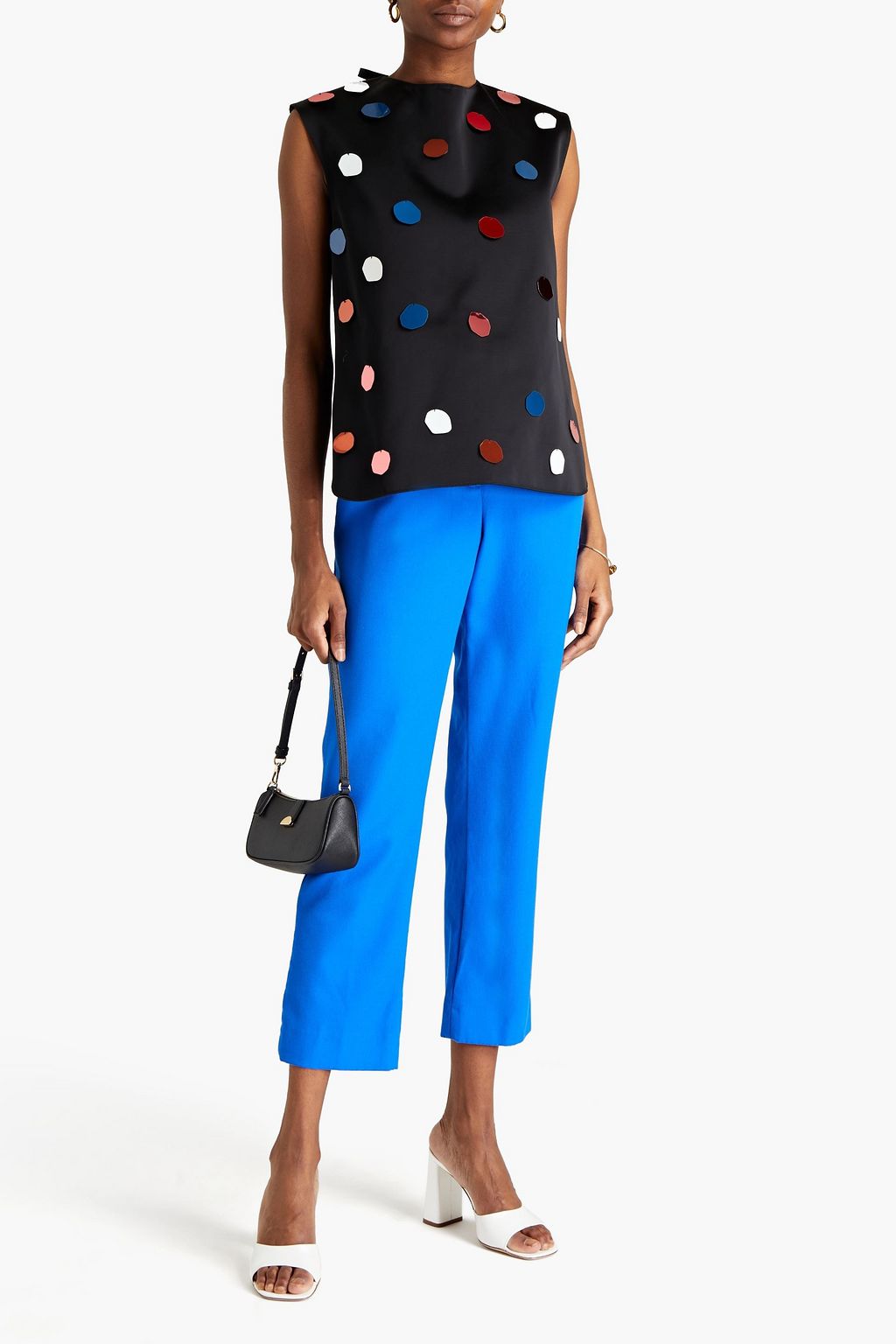 MARNI Embellished taffeta top