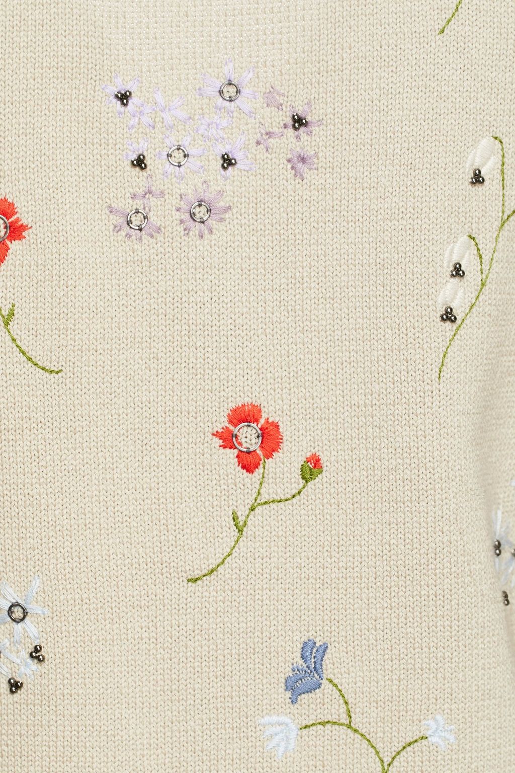 TORY BURCH Embellished cotton cardigan