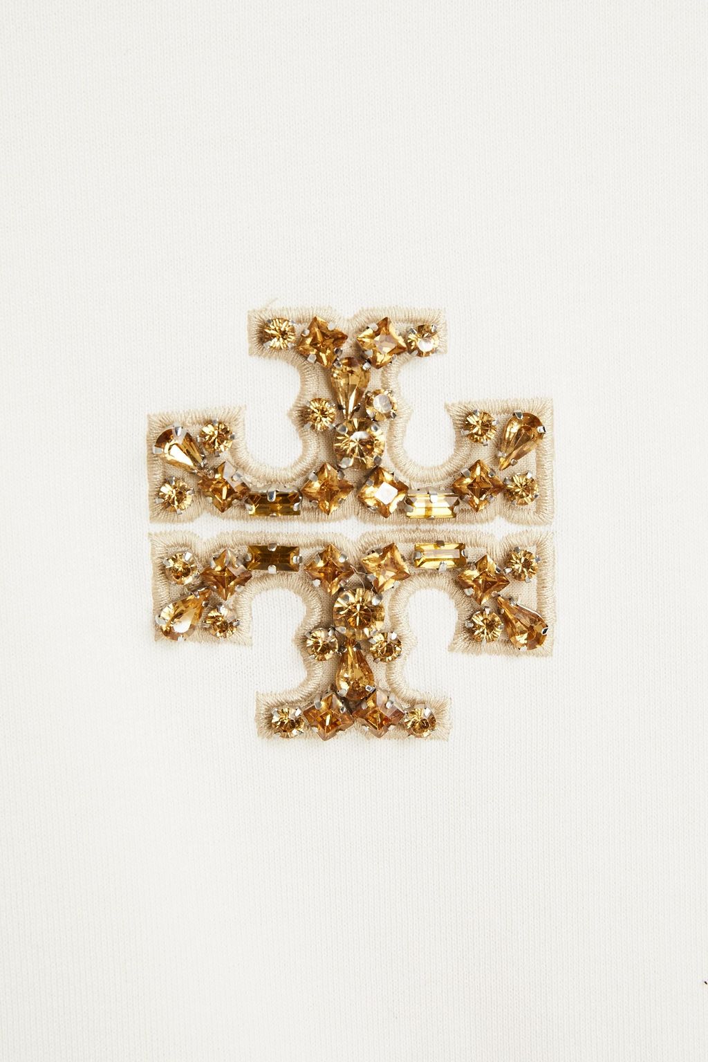 TORY BURCH Embellished cotton-jersey T-shirt