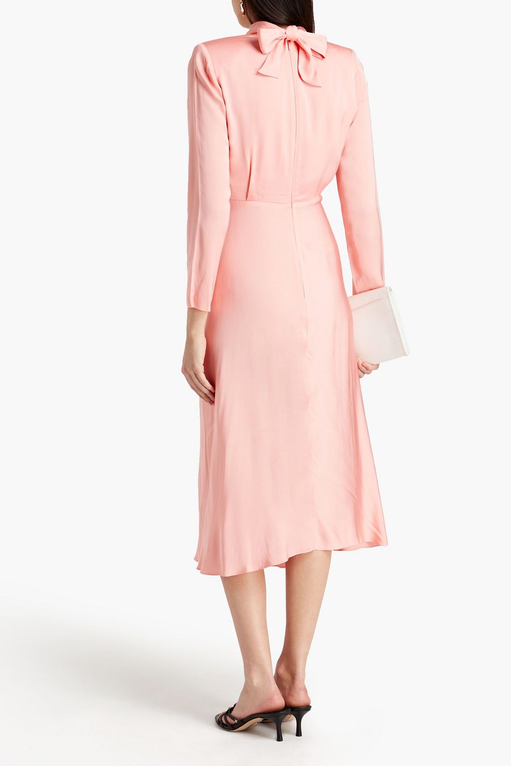 SANDRO Maldive gathered satin midi dress