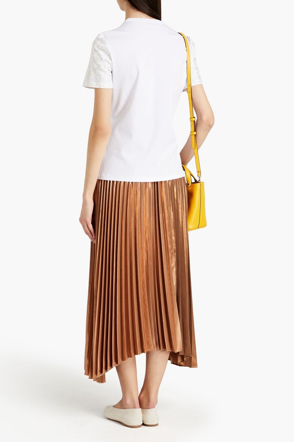 TORY BURCH T-Shirt aus Baumwoll-Jersey mit Verzierung