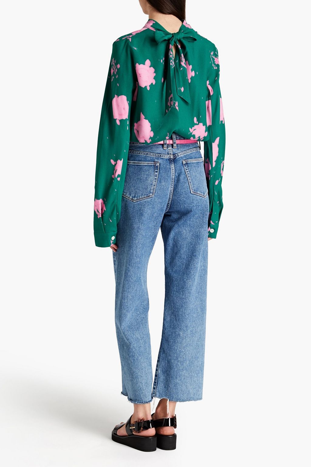 MARNI Floral-print crepe blouse