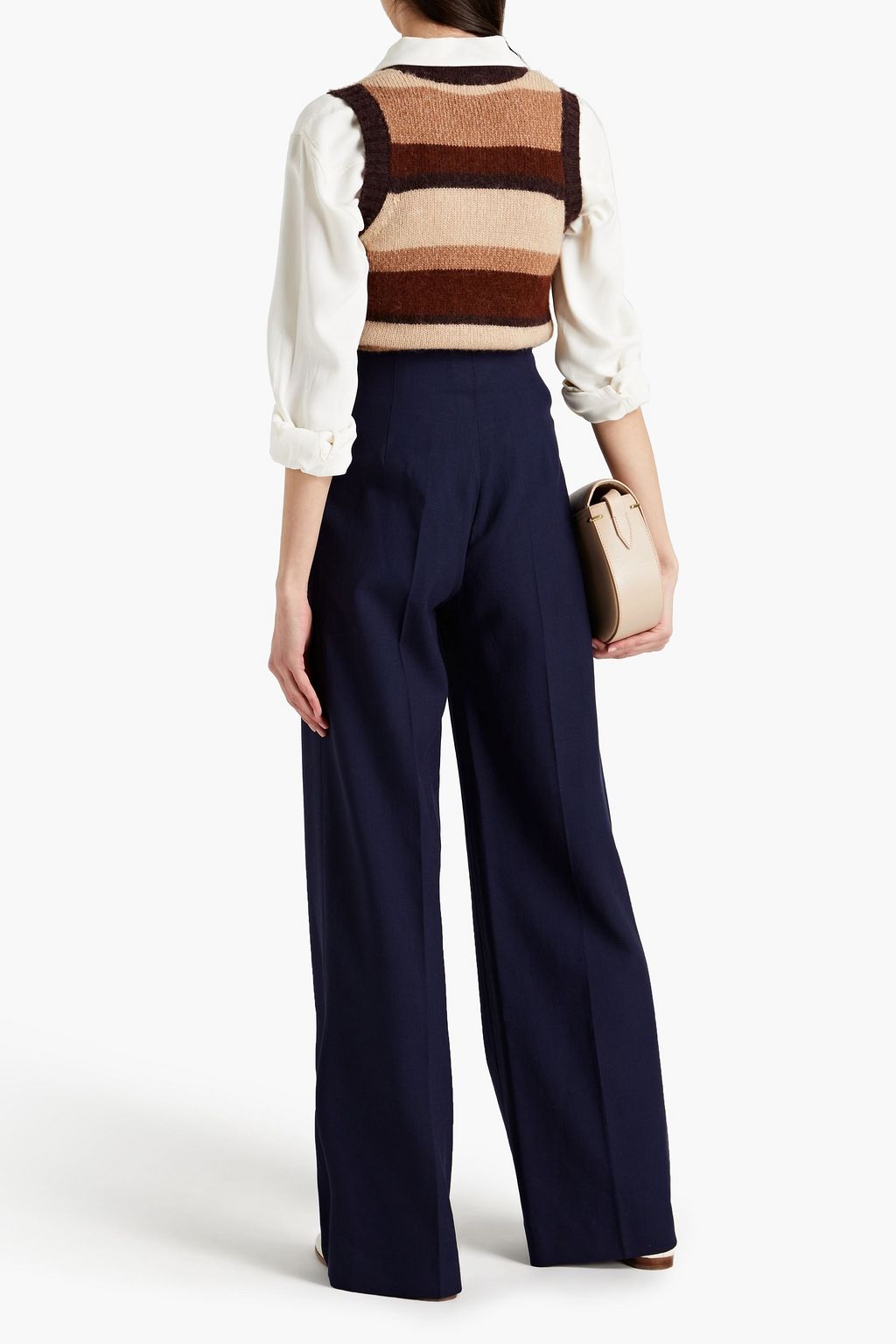 SANDRO Enrique grain de poudre wide-leg pants