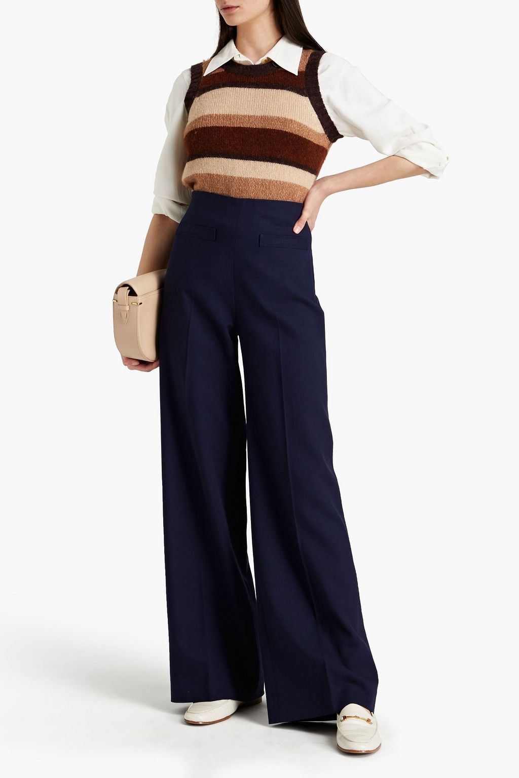 SANDRO Enrique grain de poudre wide-leg pants