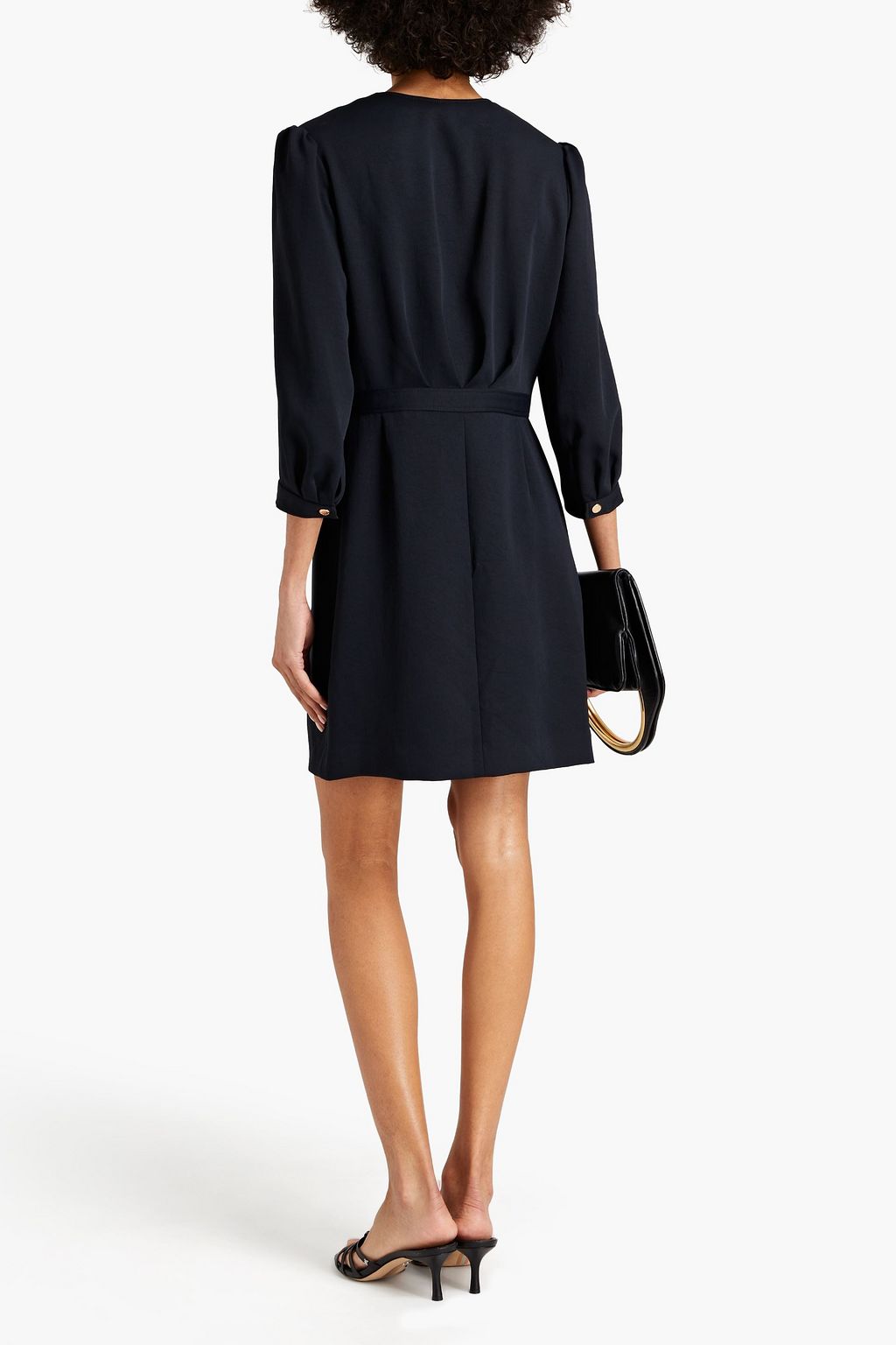 SANDRO Teana gathered twill mini dress