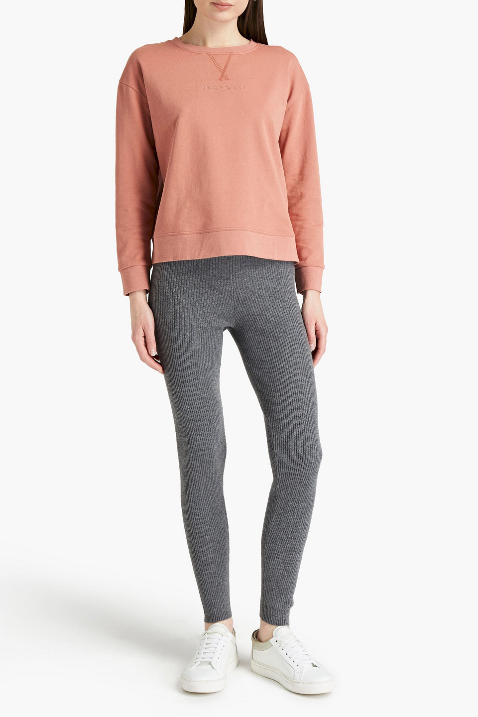 Seafolly Embroidered French Cotton-terry Sweatshirt In Pink