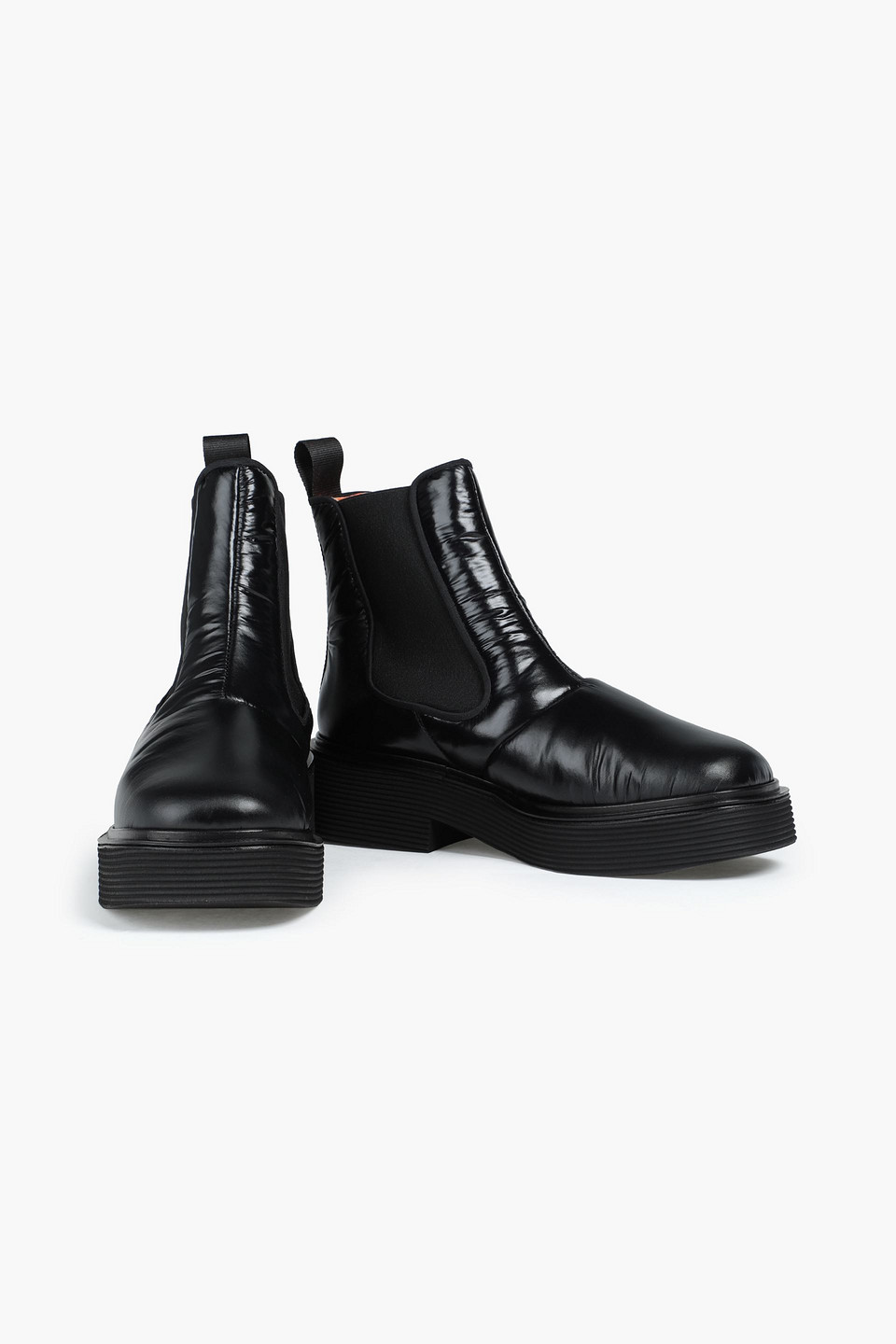 Marni Leather Platform Chelsea Boots In Black