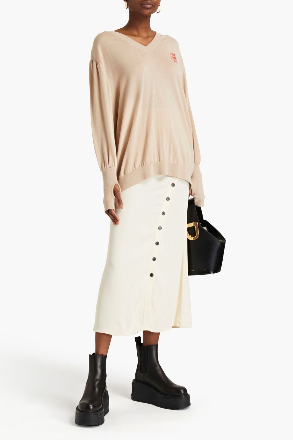 SIMONE ROCHA Oversized embroidered wool sweater