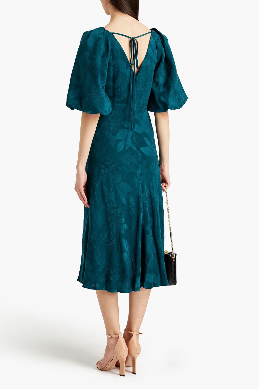 ML MONIQUE LHUILLIER Floral-jacquard midi dress