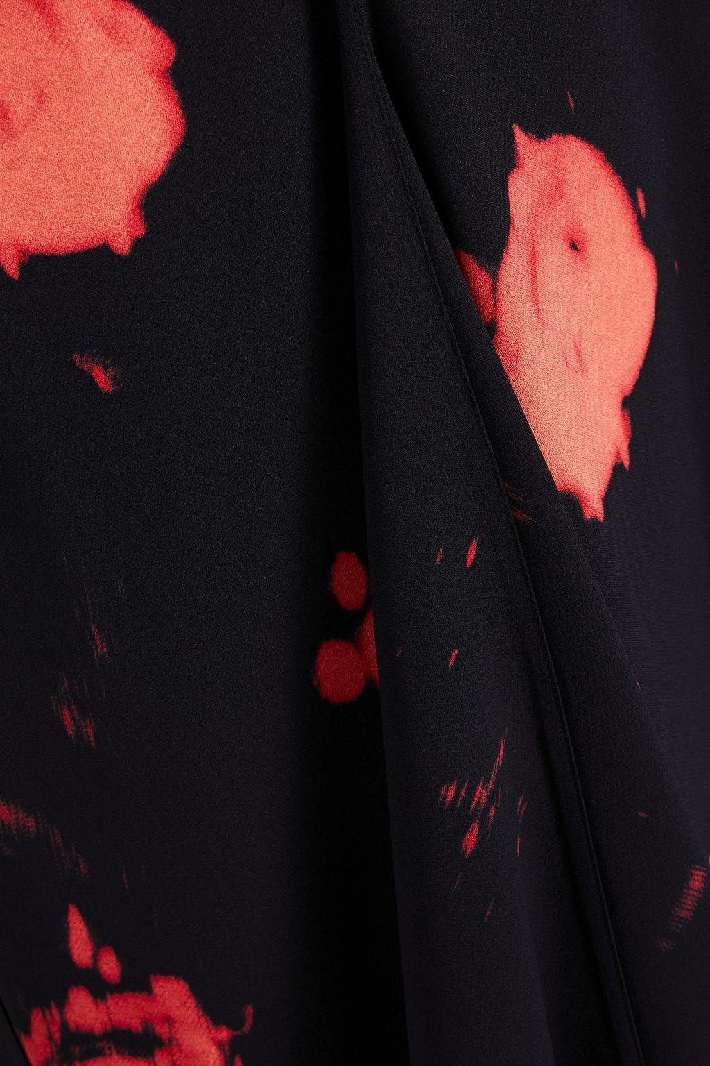 MARNI Draped floral-print cady midi dress
