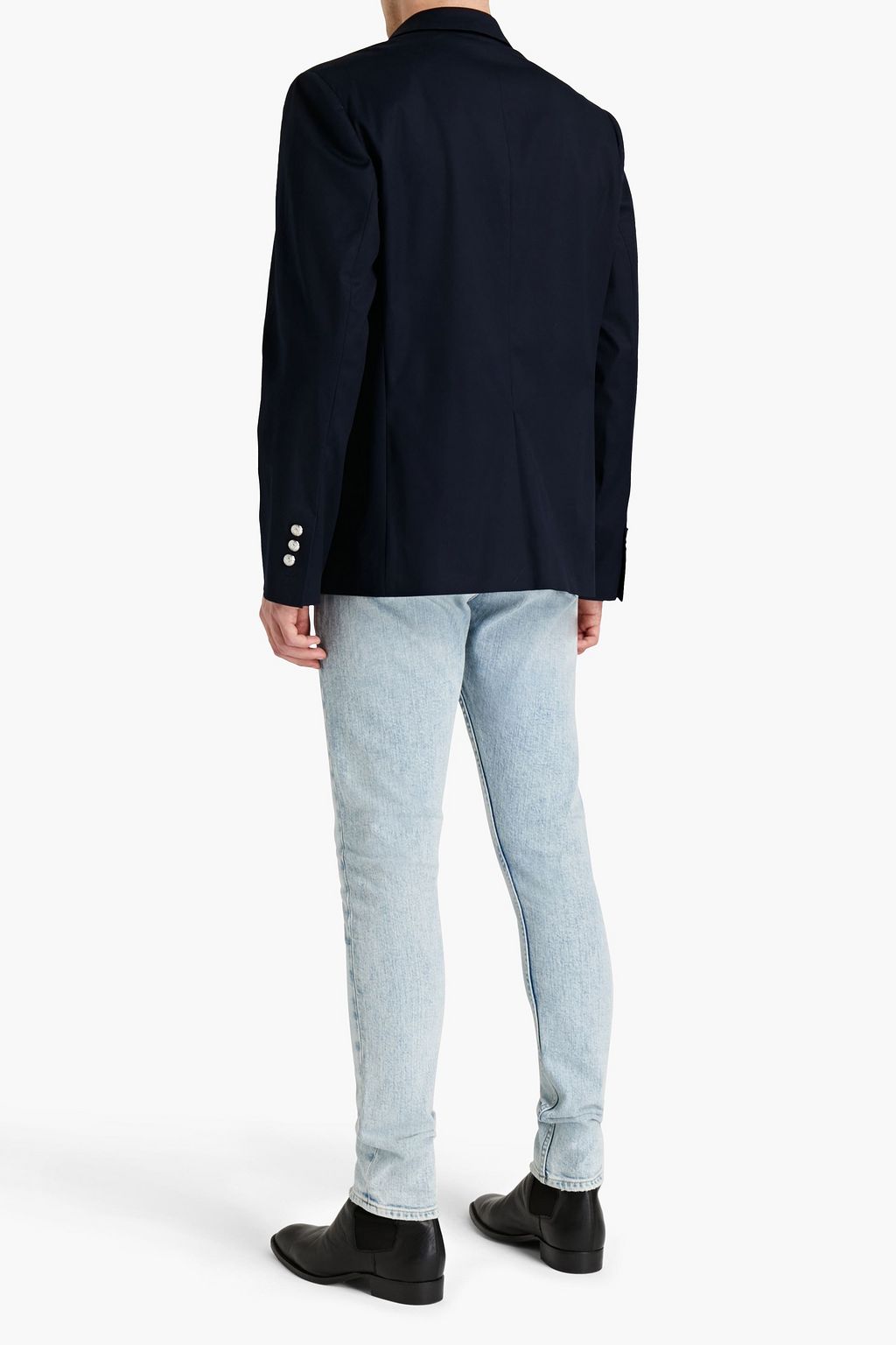 BALMAIN Button-embellished cotton-blend twill blazer
