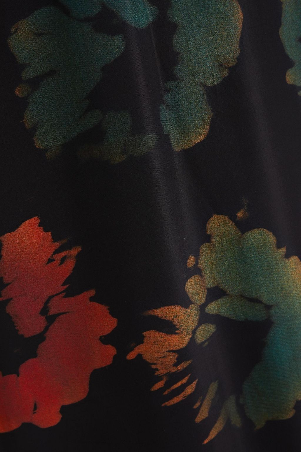 MARNI Gathered floral-print shell midi dress