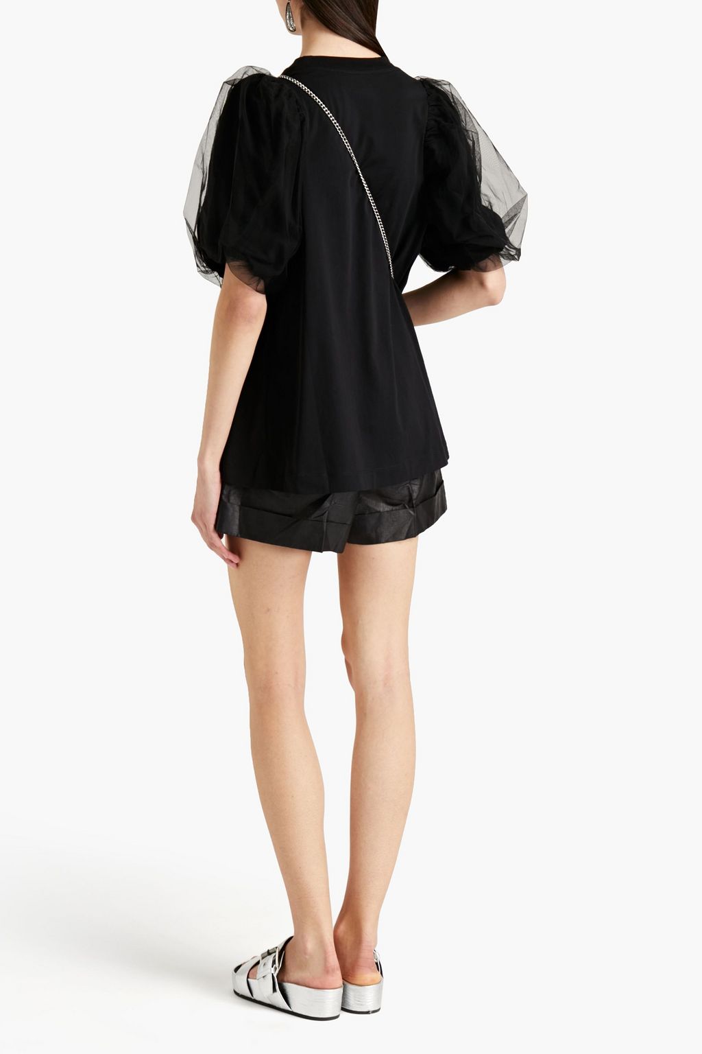 SIMONE ROCHA Tulle-paneled Supima cotton-jersey T-shirt