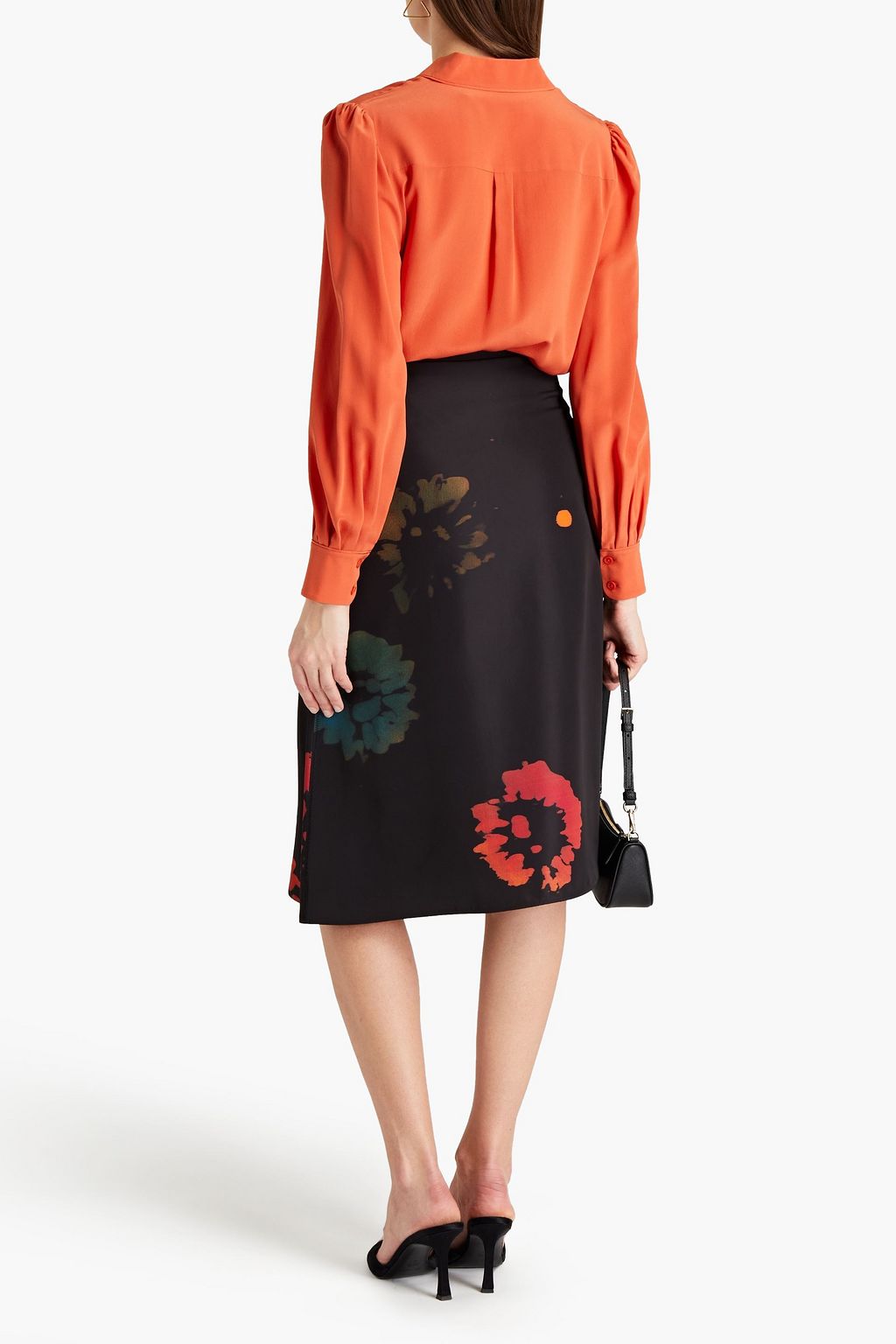 MARNI Floral-print crepe midi skirt