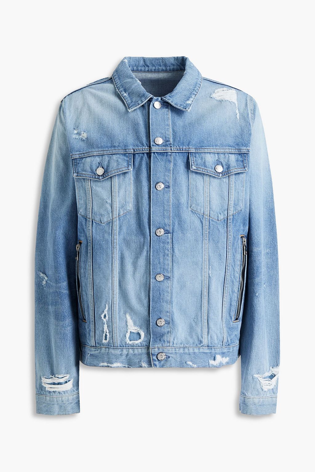 Mid denim Distressed denim jacket 