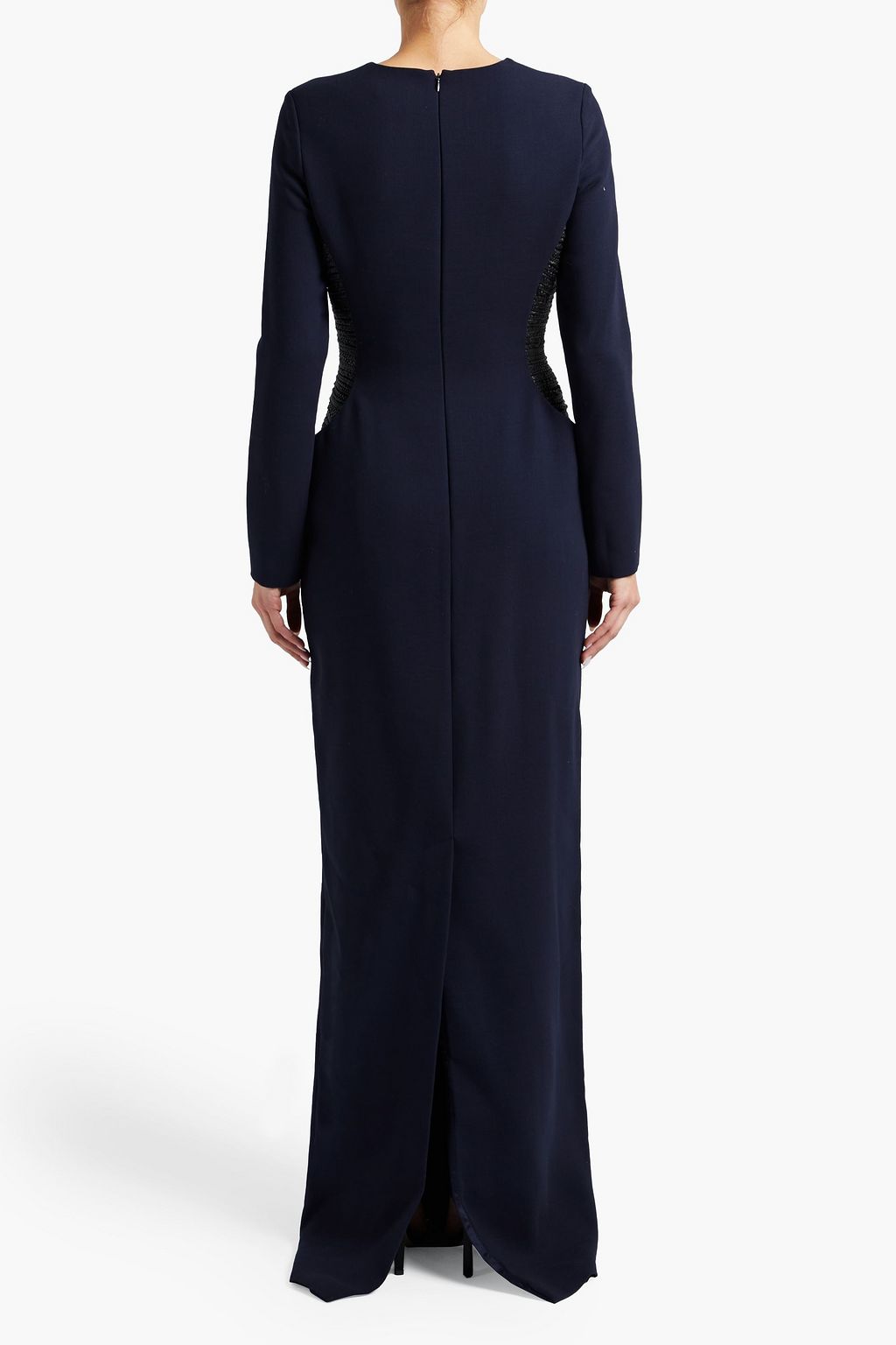 GABRIELA HEARST Godzilla braided leather-trimmed wool-tweed maxi dress