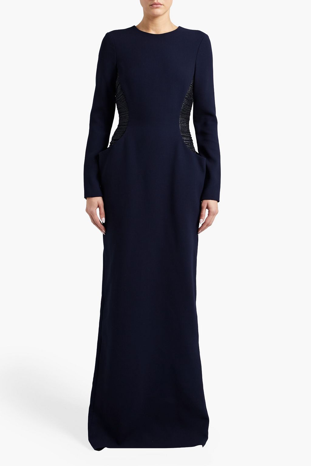 GABRIELA HEARST Godzilla braided leather-trimmed wool-tweed maxi dress