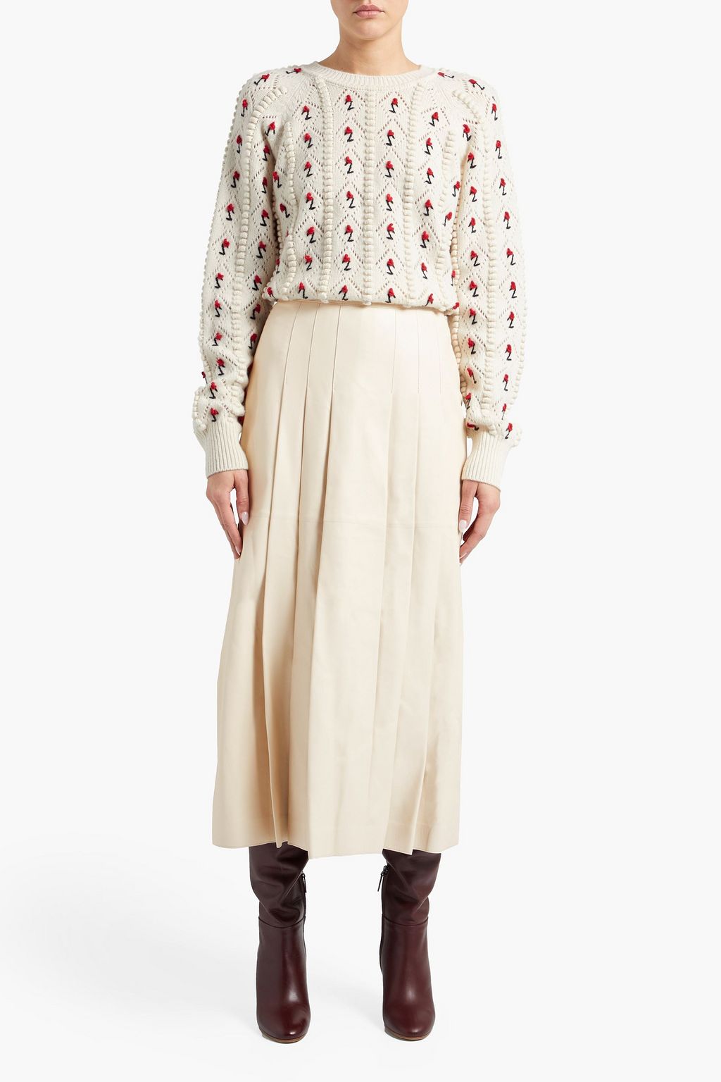 GABRIELA HEARST Wesley pleated leather midi skirt