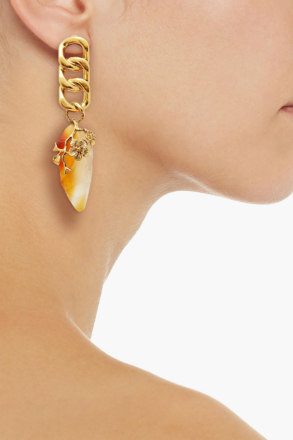 Zimmermann Gold-tone Stone Earrings In Light Brown