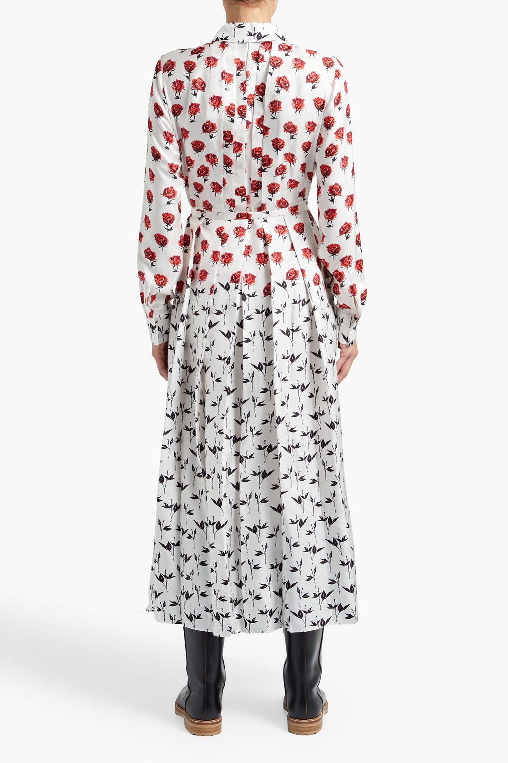 GABRIELA HEARST Claudia belted pintucked floral-print silk-twill shirt dress