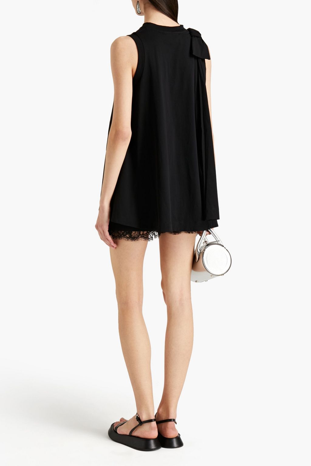 SIMONE ROCHA Bow-detailed Supima cotton-jersey top