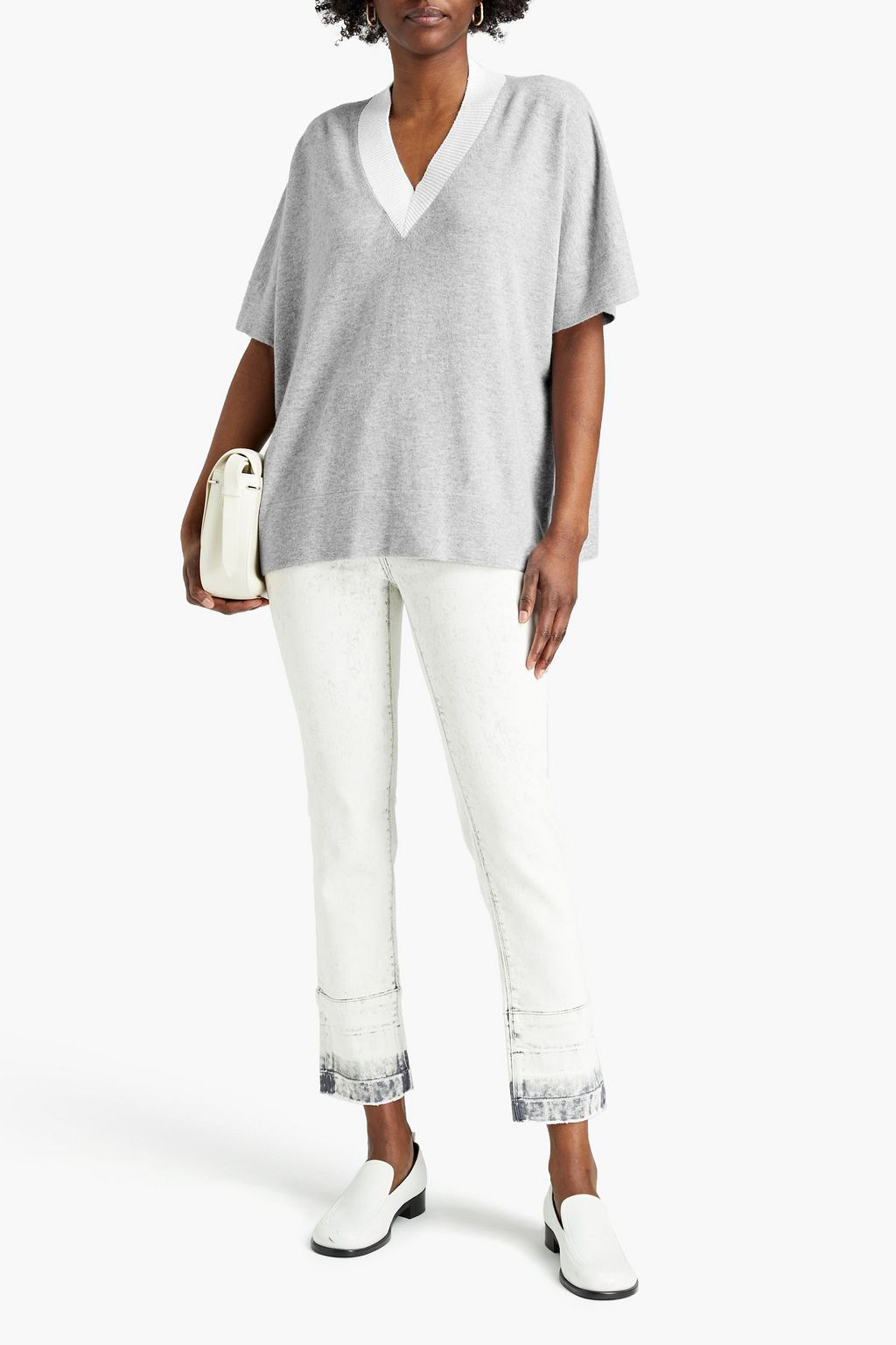 FABIANA FILIPPI Sequin-embellished two-tone cashmere sweater