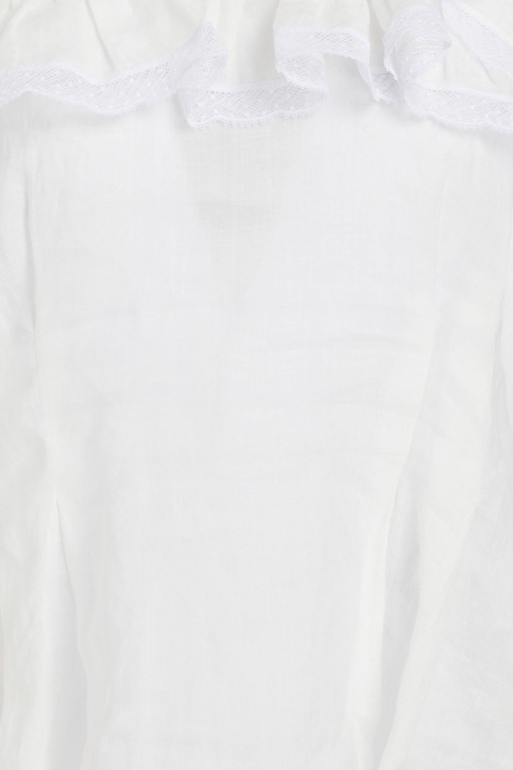 SANDRO Baia lace-trimmed ramie-voile blouse