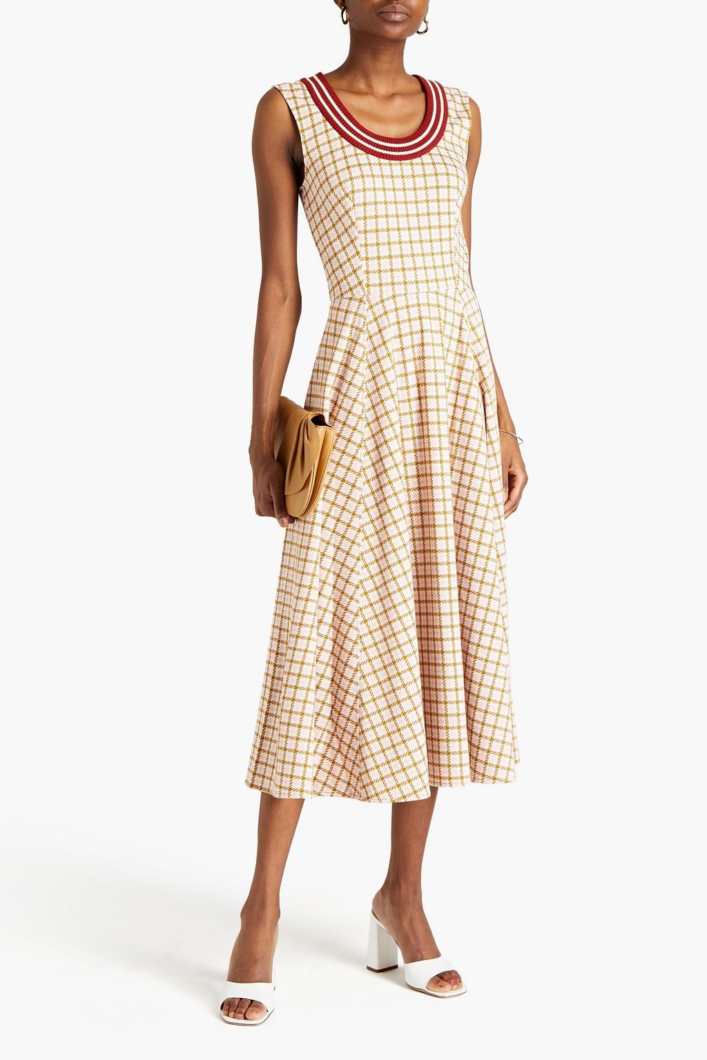 MARNI Checked jacquard midi dress