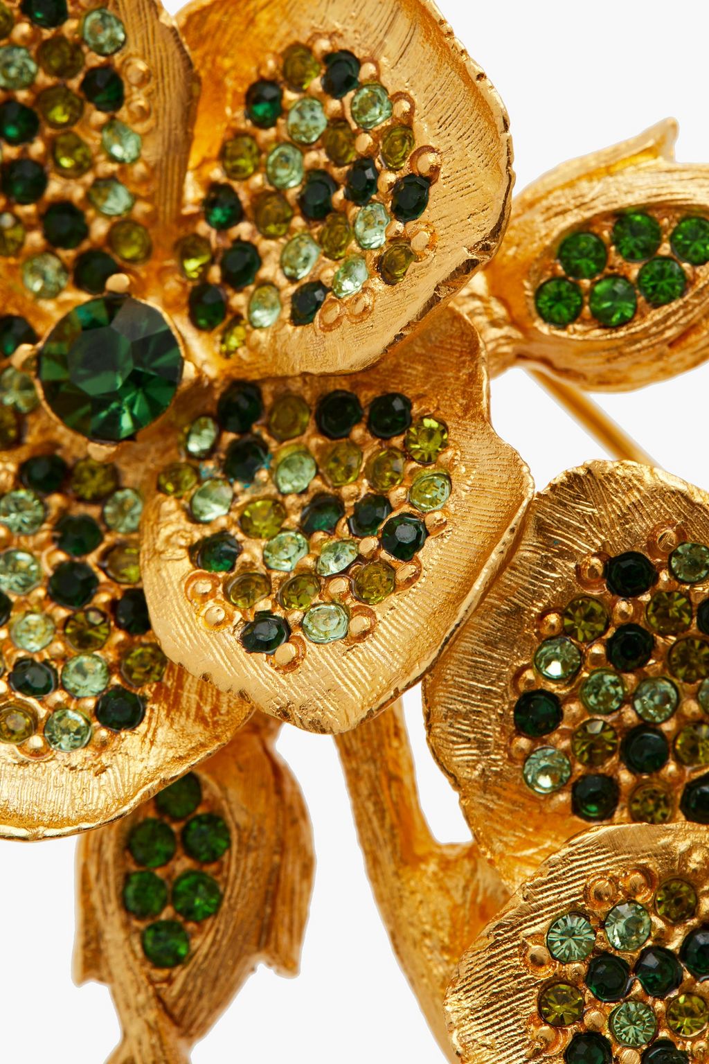 KENNETH JAY LANE Gold-tone crystal brooch