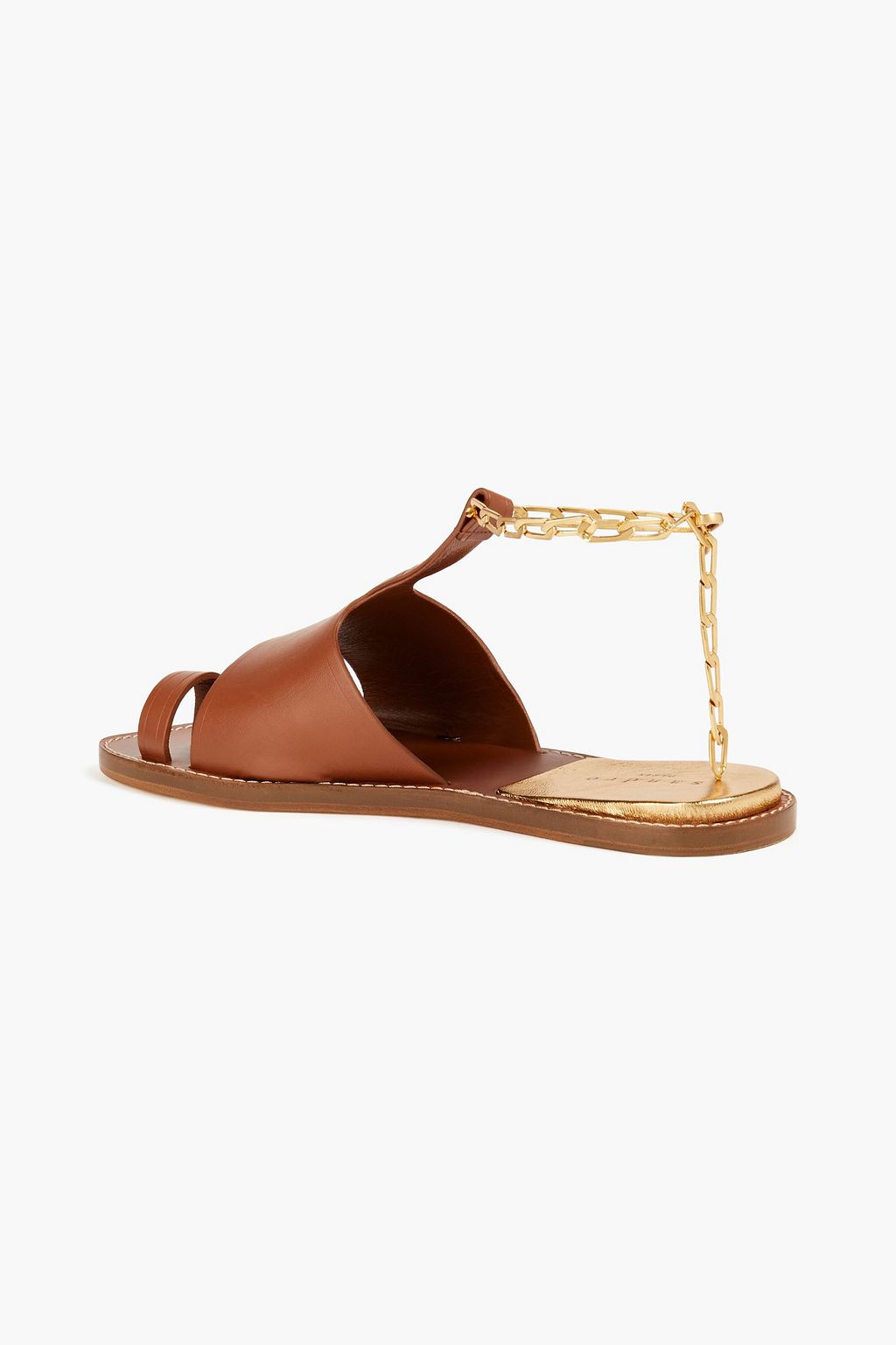 SANDRO Parma chain-trimmed leather sandals