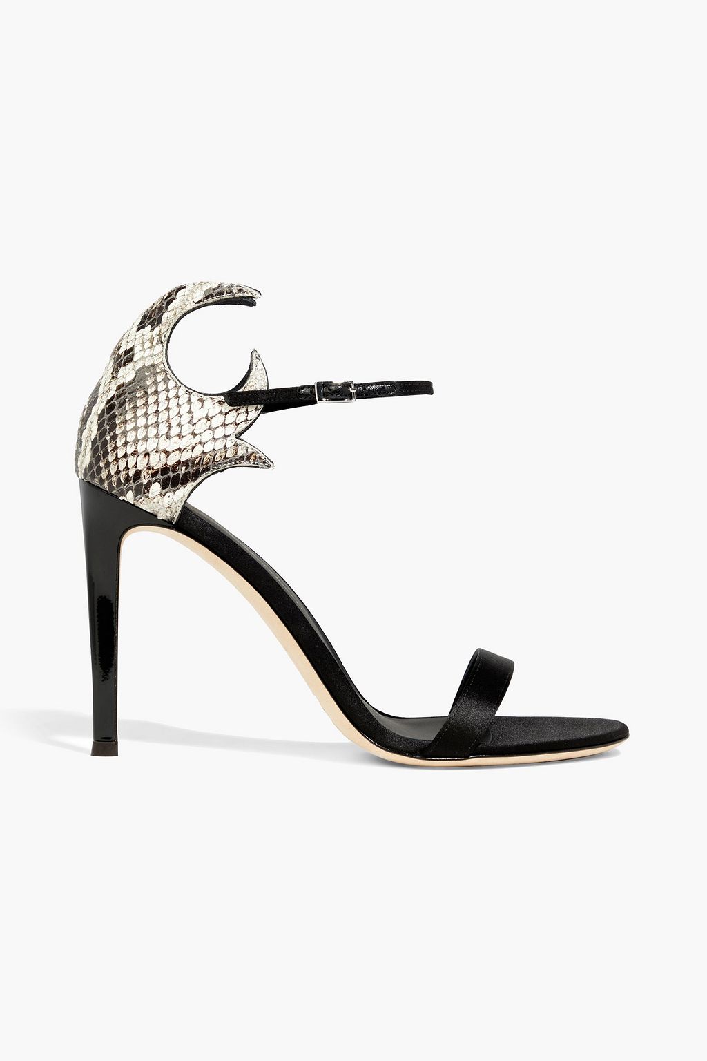 GIUSEPPE ZANOTTI Nyco satin and snake-effect leather sandals | THE OUTNET