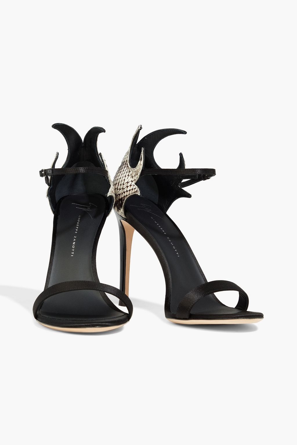 GIUSEPPE ZANOTTI Basic 85 crystal-embellished satin sandals