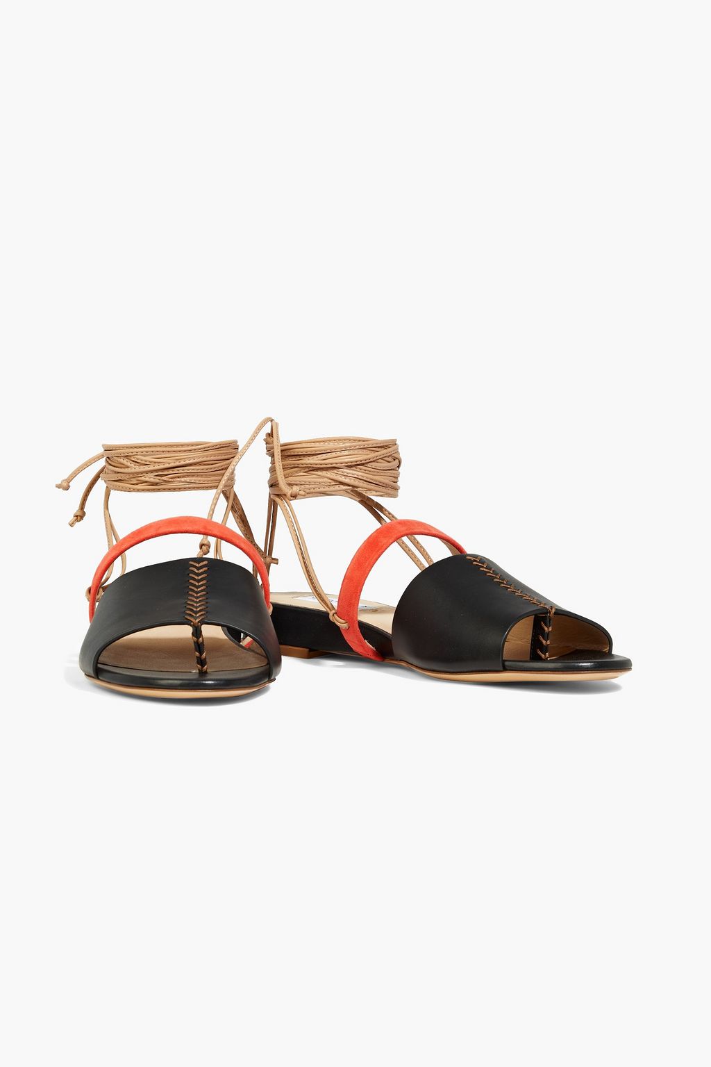 GABRIELA HEARST Tara lace-up topstitched leather sandals