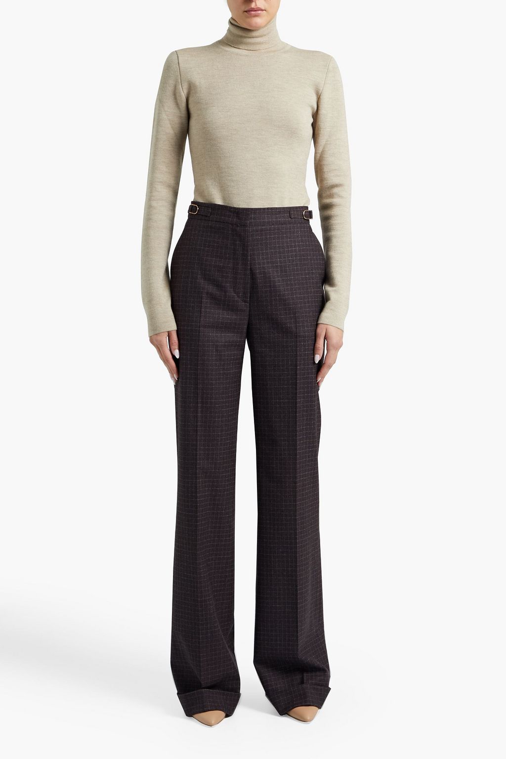 GABRIELA HEARST Shipton checked stretch-wool wide-leg pants