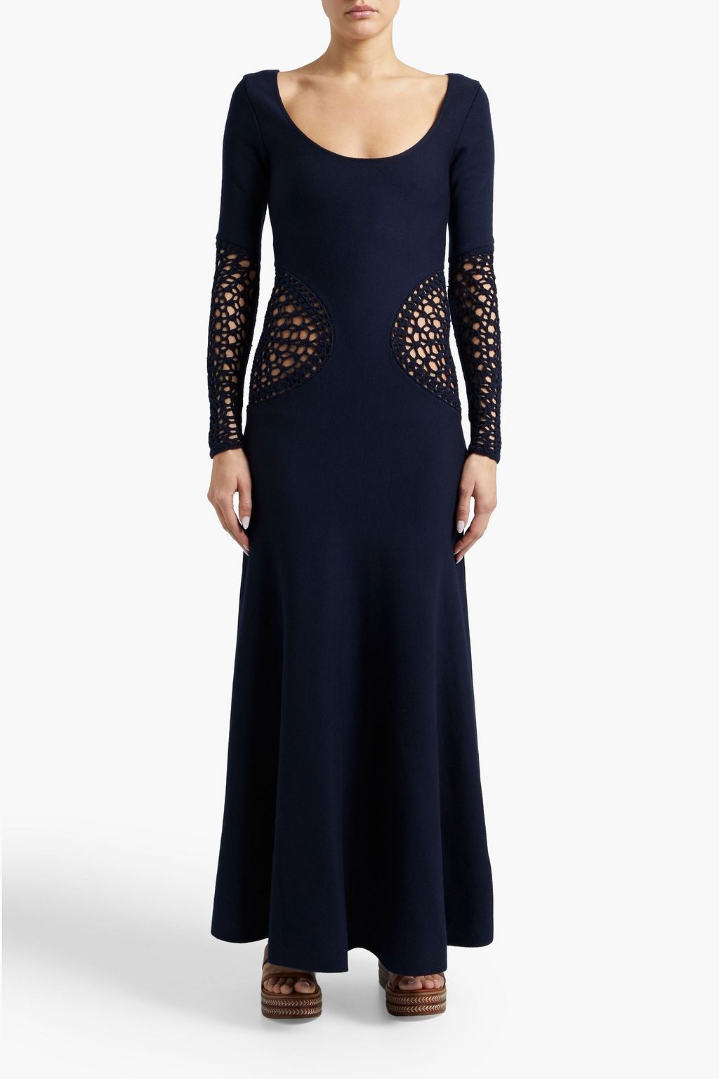 GABRIELA HEARST Payne macramé-paneled wool maxi dress
