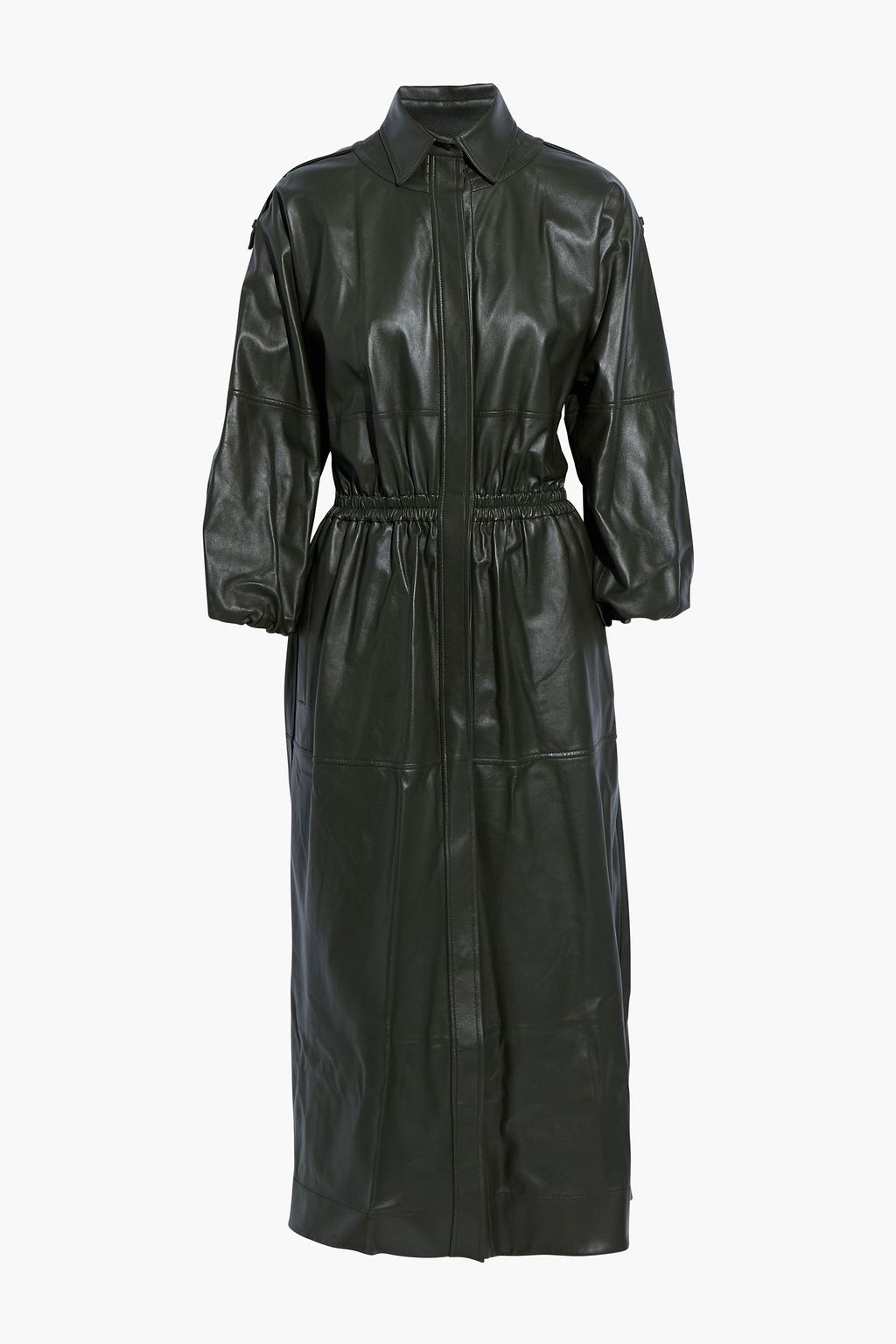 GABRIELA HEARST Ares leather midi shirt dress | THE OUTNET