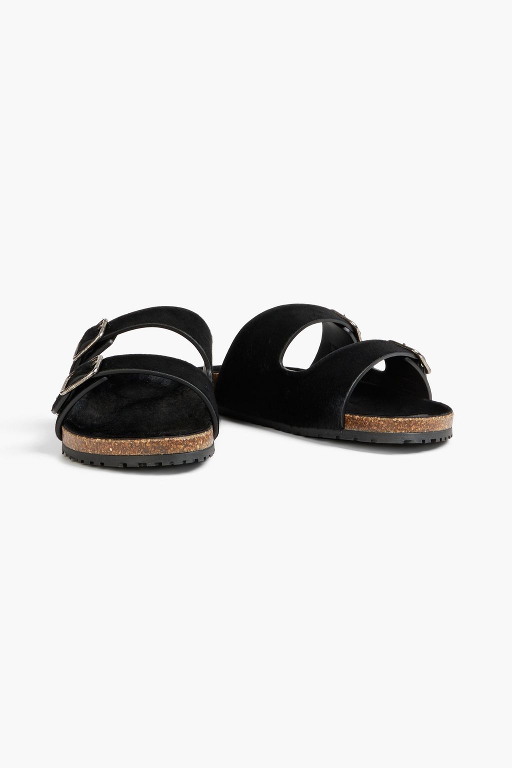 SAINT LAURENT Buckled calf-hair sandals