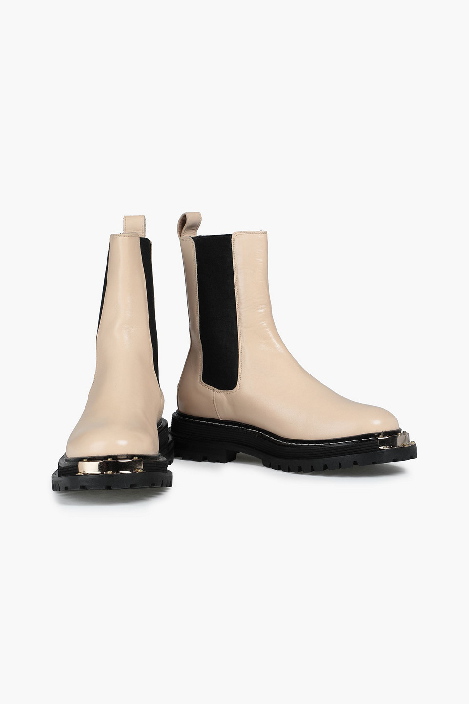 Sandro Liam Leather Chelsea Boots In Brown