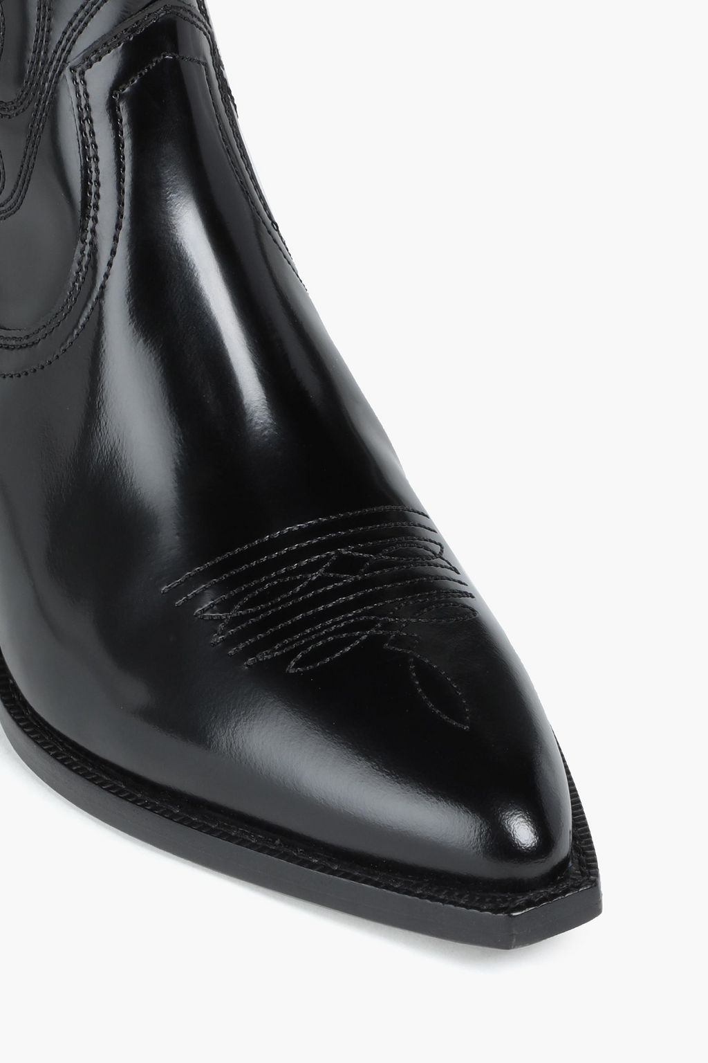 SANDRO Embroidered leather ankle boots
