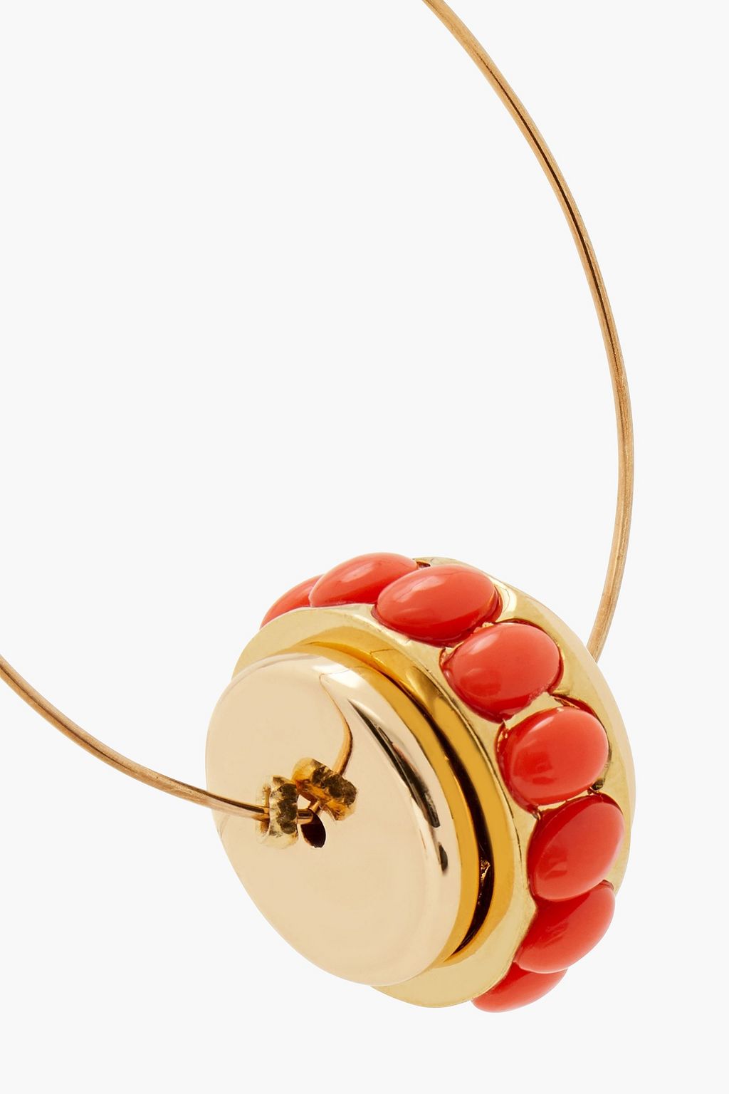 KENNETH JAY LANE Gold-tone stone hoop earrings
