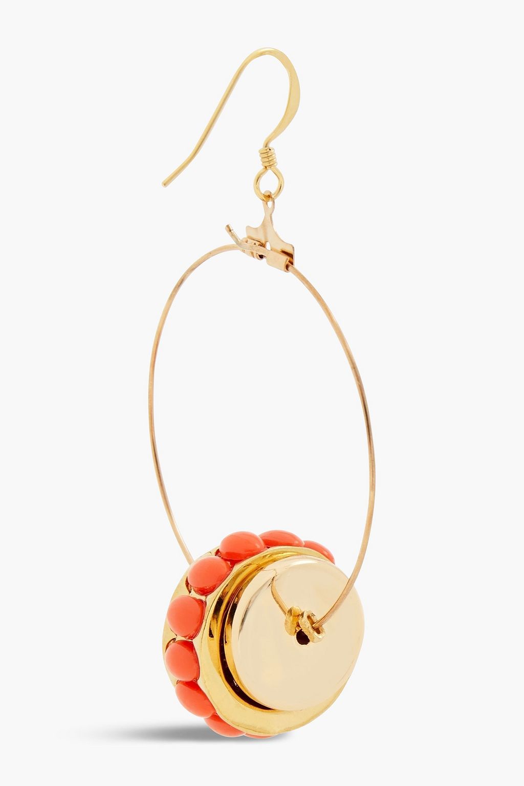 KENNETH JAY LANE Gold-tone stone hoop earrings