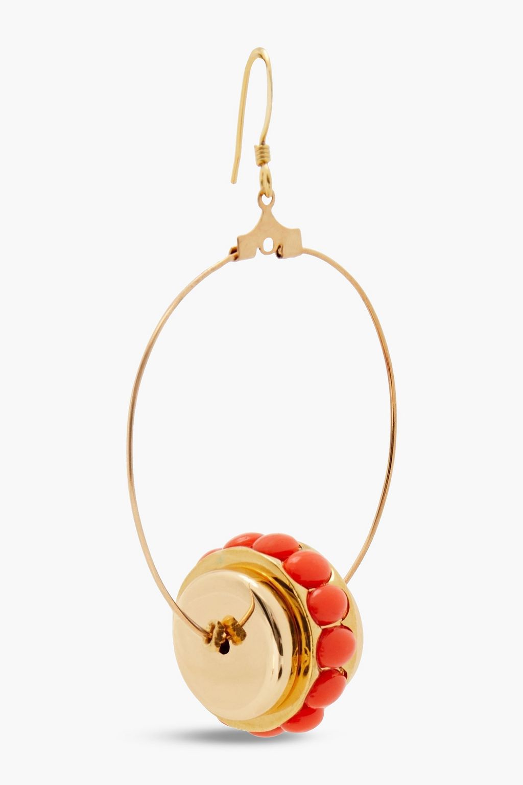 KENNETH JAY LANE Gold-tone stone hoop earrings