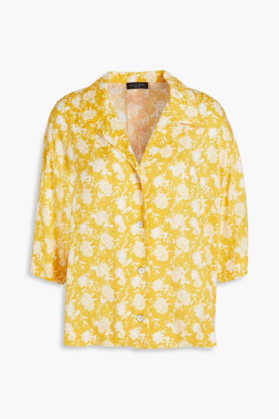 rag & bone - reed floral-print jacquard shirt - yellow - l