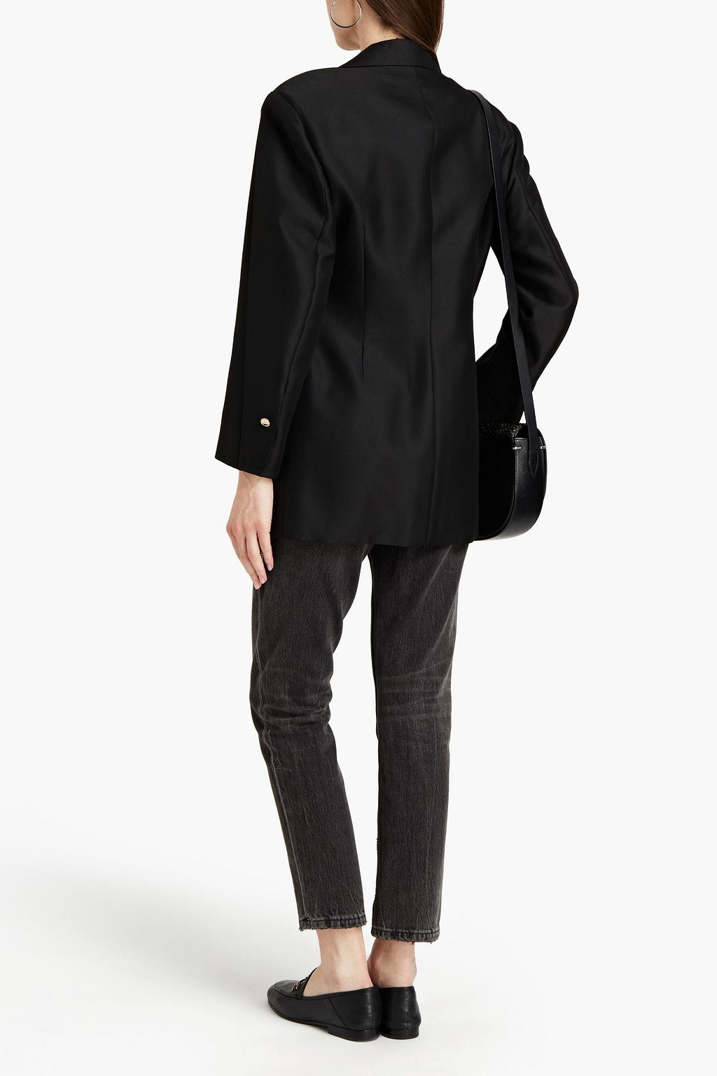 SANDRO Ebene pleated twill blazer | THE OUTNET