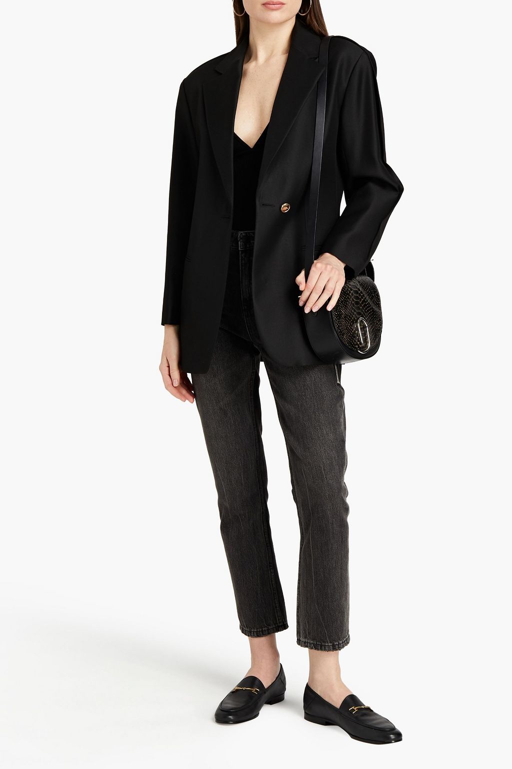 SANDRO Pleated twill blazer