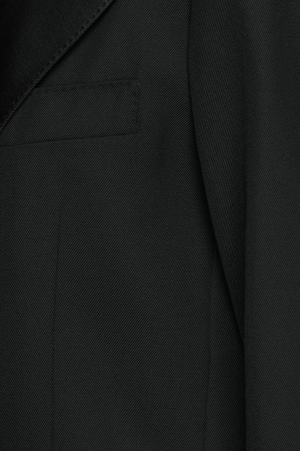 SANDRO Pely double-breasted satin-trimmed twill blazer