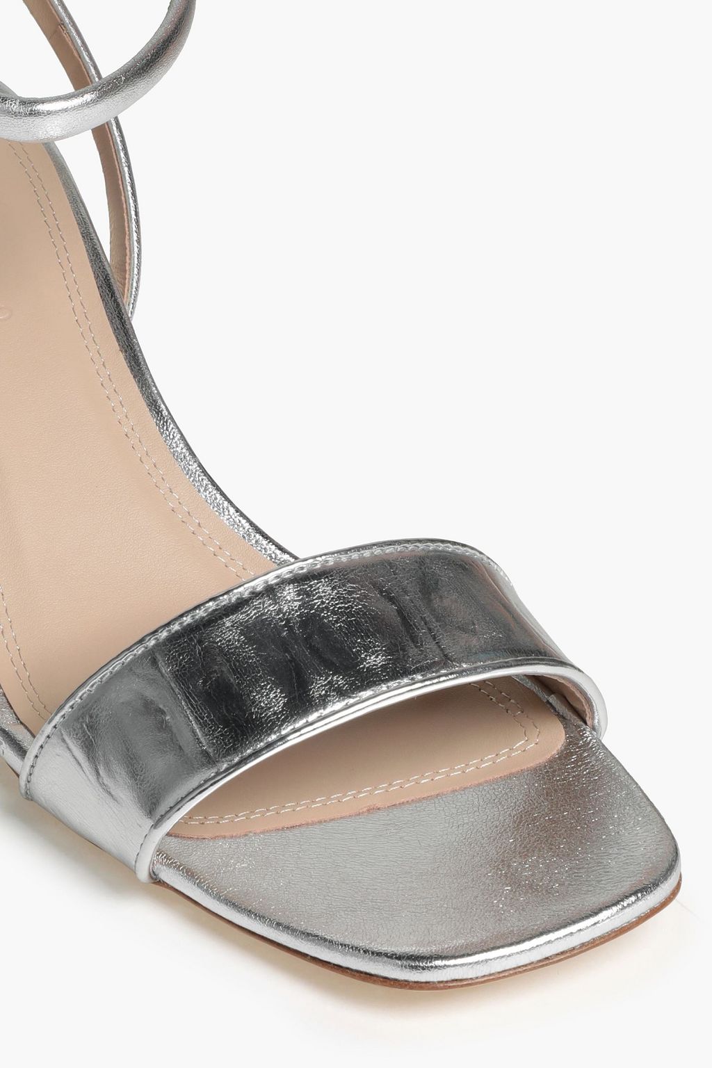 SANDRO Metallic leather sandals