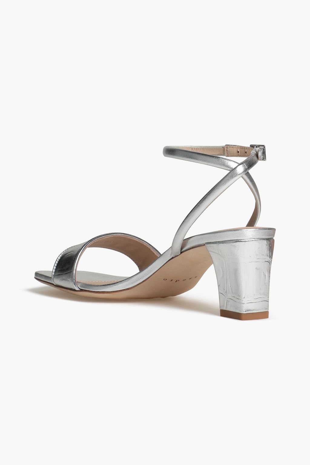 SANDRO Metallic leather sandals