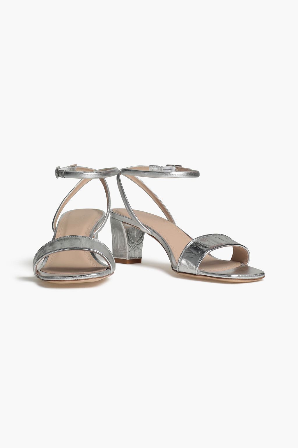 SANDRO Metallic leather sandals