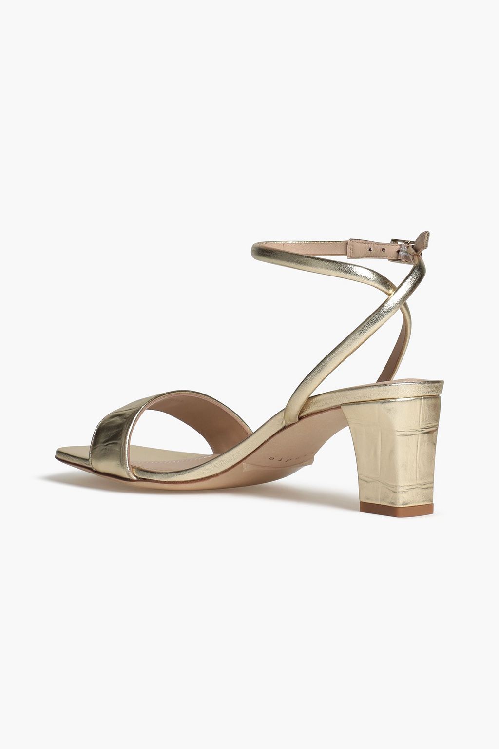 SANDRO レザー サンダル メタリック